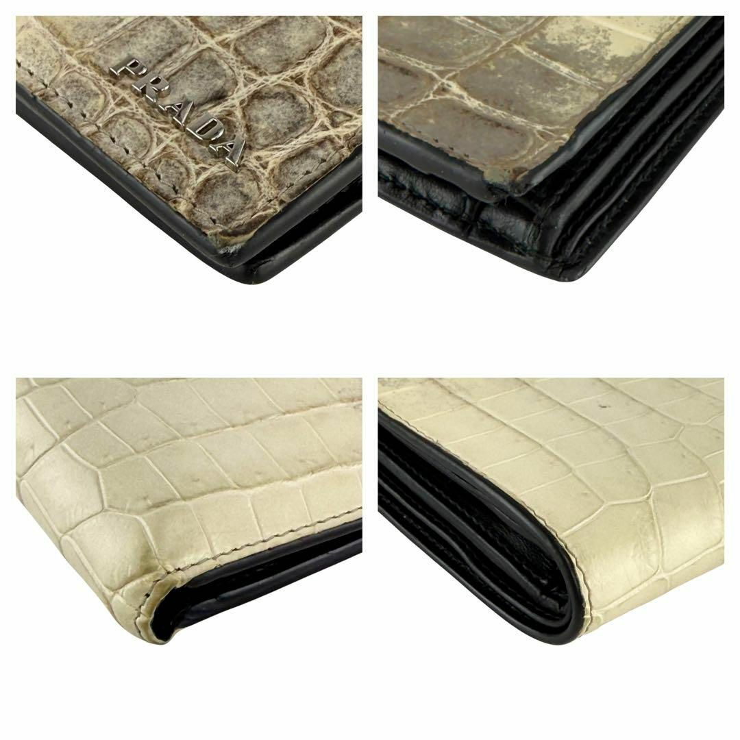 PRADA - 【美品】プラダ ヒマラヤクロコダイル 折財布 レザー PRADA - 【美品】プラダ ヒマラヤクロコダイル 折財布 レザー