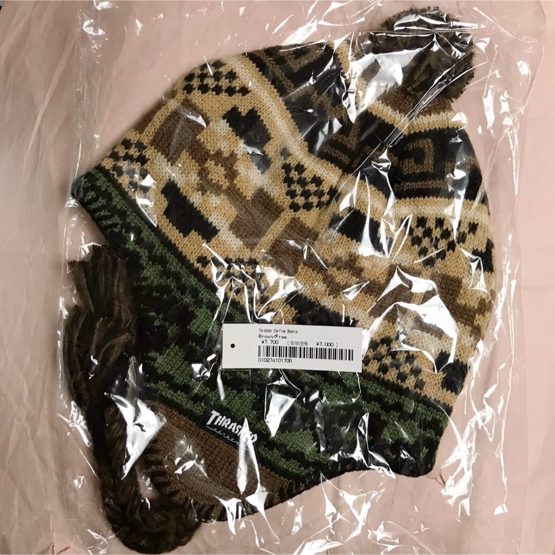 Supreme - Supreme Thrasher Earflap Beanie スラッシャー 茶の Supreme - Supreme Thrasher Earflap Beanie スラッシャー 茶の