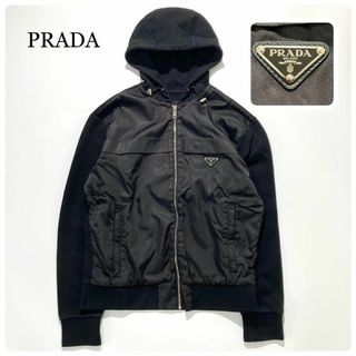 PRADA - 【美品】PRADA ジップアップパーカー ブラック PRADA - 【美品】PRADA ジップアップパーカー ブラック