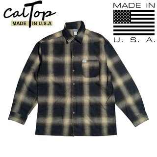 キャルトップ(CAL TOP)のCal Top ブラック ベージュ チェック USA製 長袖シャツ(シャツ)