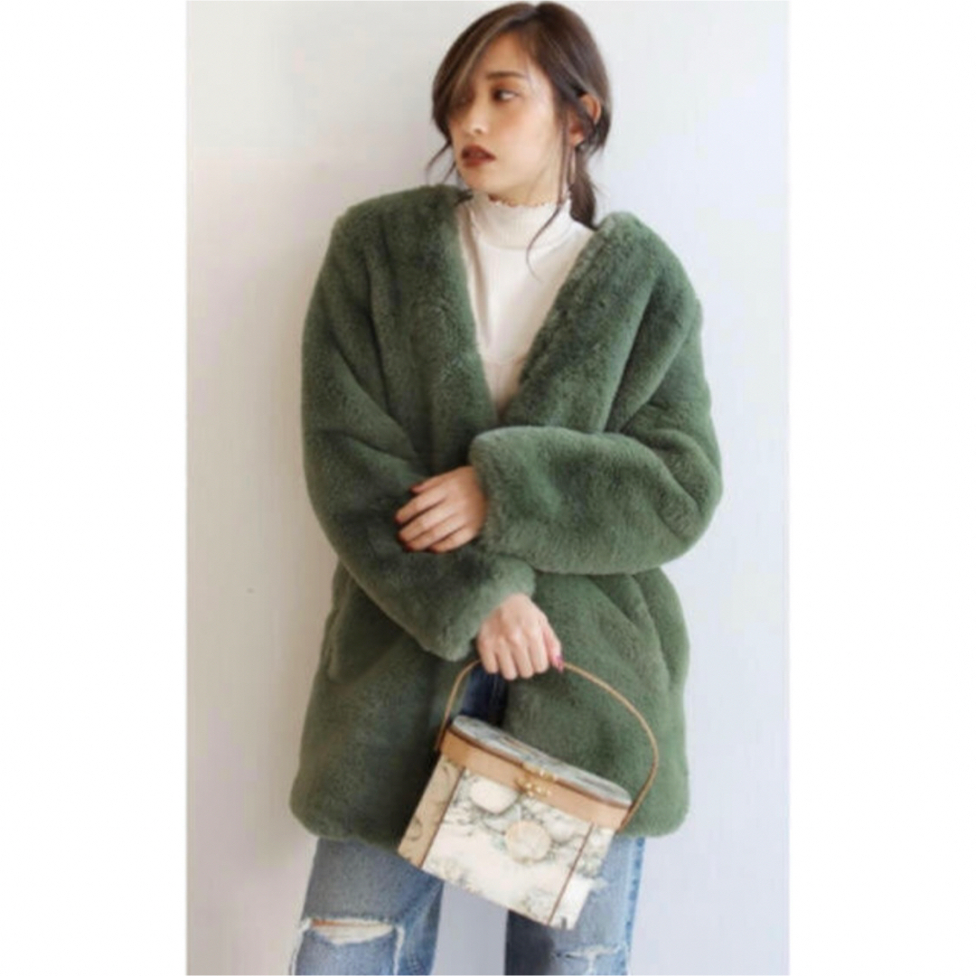 極美品 sea room lynn 完売色 モスグリーン ファーコート 極美品 sea room lynn 完売色 モスグリーン ファーコート
