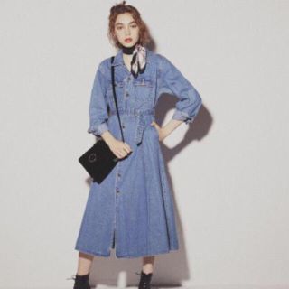 マウジー(moussy)のmoussy デニムワンピース(ロングワンピース/マキシワンピース)