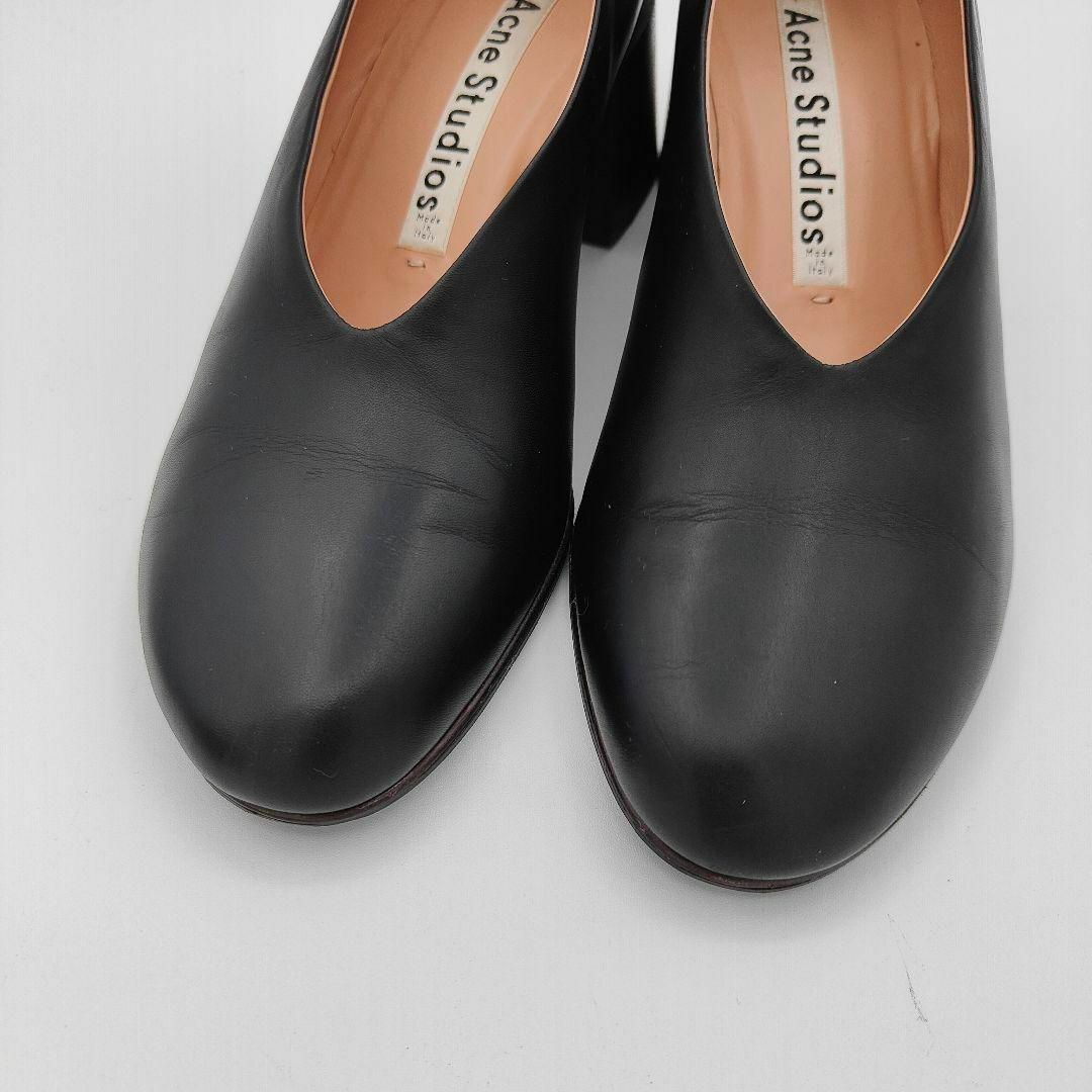 Acne Studious チャンキーヒール パンプス ブラック ブイカット Acne Studious チャンキーヒール パンプス ブラック ブイカット