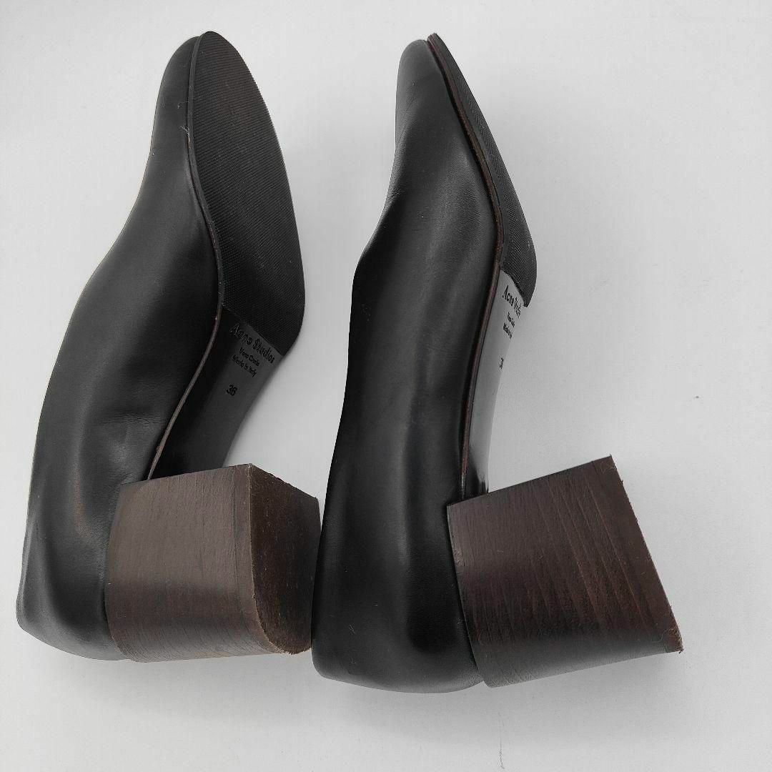 Acne Studious チャンキーヒール パンプス ブラック ブイカット Acne Studious チャンキーヒール パンプス ブラック ブイカット