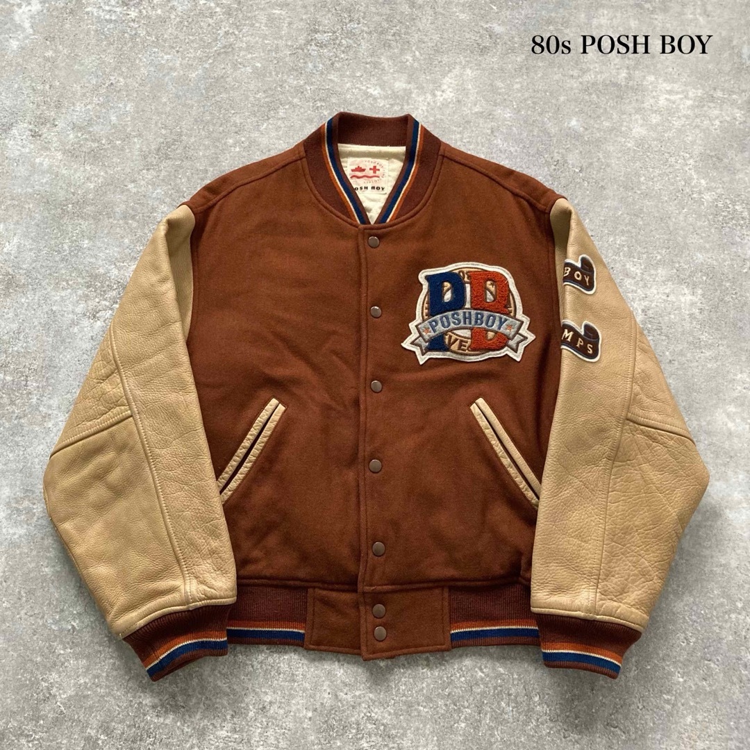 POSH BOY】 ポッシュボーイ スタジャン 80sヴィンテージ 刺繍 袖 POSH BOY】 ポッシュボーイ スタジャン 80sヴィンテージ 刺繍 袖