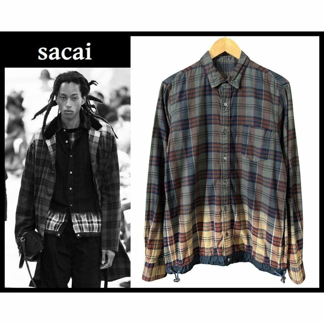 sacai - 名作 sacai サカイ 20ss グラデーション チェック sacai - 名作 sacai サカイ 20ss グラデーション チェック