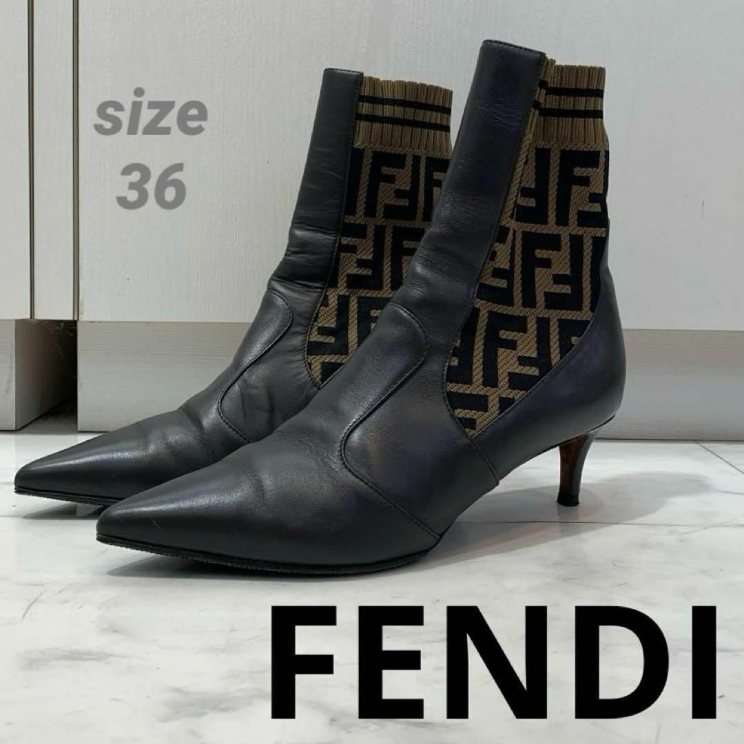FENDI - ☆美品☆FENDI ズッカ柄 ソックスブーツ ショートブーツ FENDI - ☆美品☆FENDI ズッカ柄 ソックスブーツ ショートブーツ