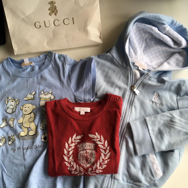 Gucci(グッチ)のGUCCI18M80cm半袖Tシャツ&パーカー3点セット キッズ/ベビー/マタニティのベビー服(~85cm)(Ｔシャツ)の商品写真