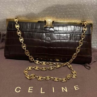 CELINE - 新品 セリーヌ CELINE クラッチバッグ コットン/レザー CELINE - 新品 セリーヌ CELINE クラッチバッグ コットン/レザー