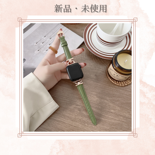 【新品・人気】Apple Watch バンド 合皮 38/40/41mm緑(その他)