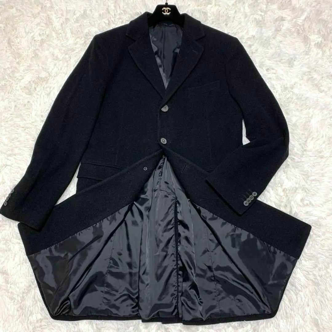 美品】hevo イーヴォ チェスターコート 4L 3XL 黒 ブラック 54 美品】hevo イーヴォ チェスターコート 4L 3XL 黒 ブラック 54