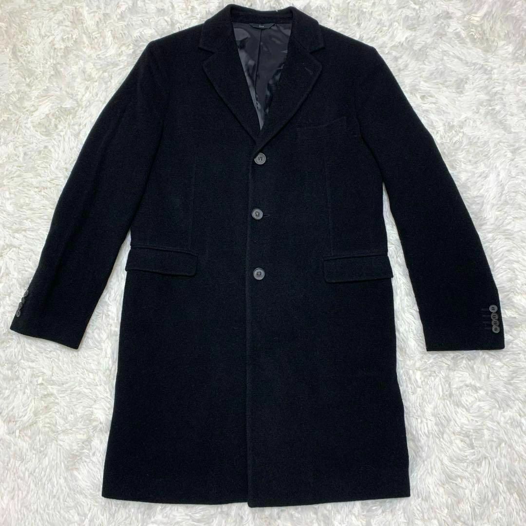 美品】hevo イーヴォ チェスターコート 4L 3XL 黒 ブラック 54 美品】hevo イーヴォ チェスターコート 4L 3XL 黒 ブラック 54