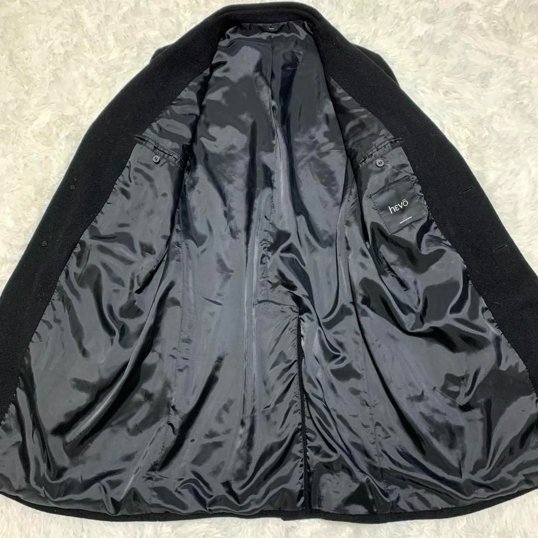 美品】hevo イーヴォ チェスターコート 4L 3XL 黒 ブラック 54 美品】hevo イーヴォ チェスターコート 4L 3XL 黒 ブラック 54
