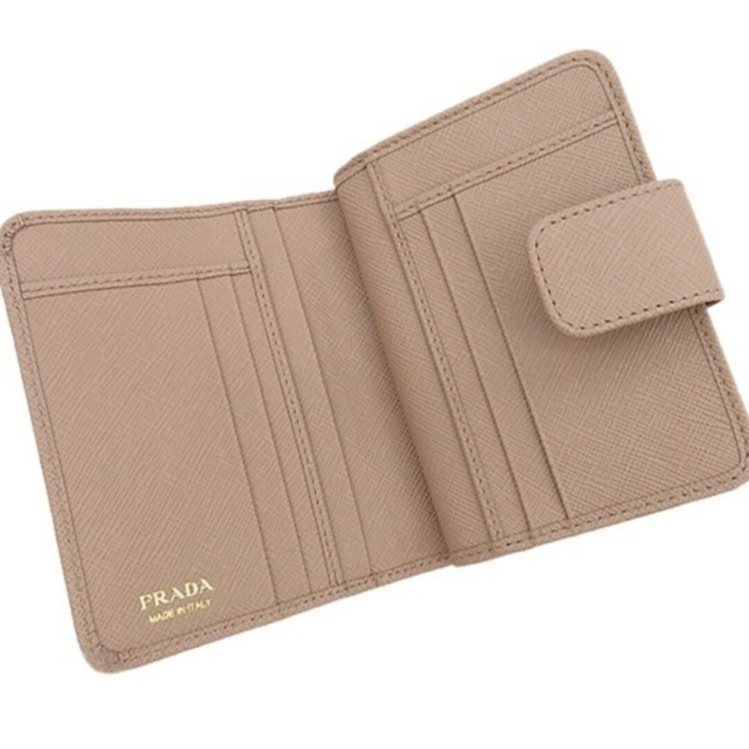 プラダ PRADA 二つ折り財布 ピンクベーシュ 新品 未使用 プラダ PRADA 二つ折り財布 ピンクベーシュ 新品 未使用