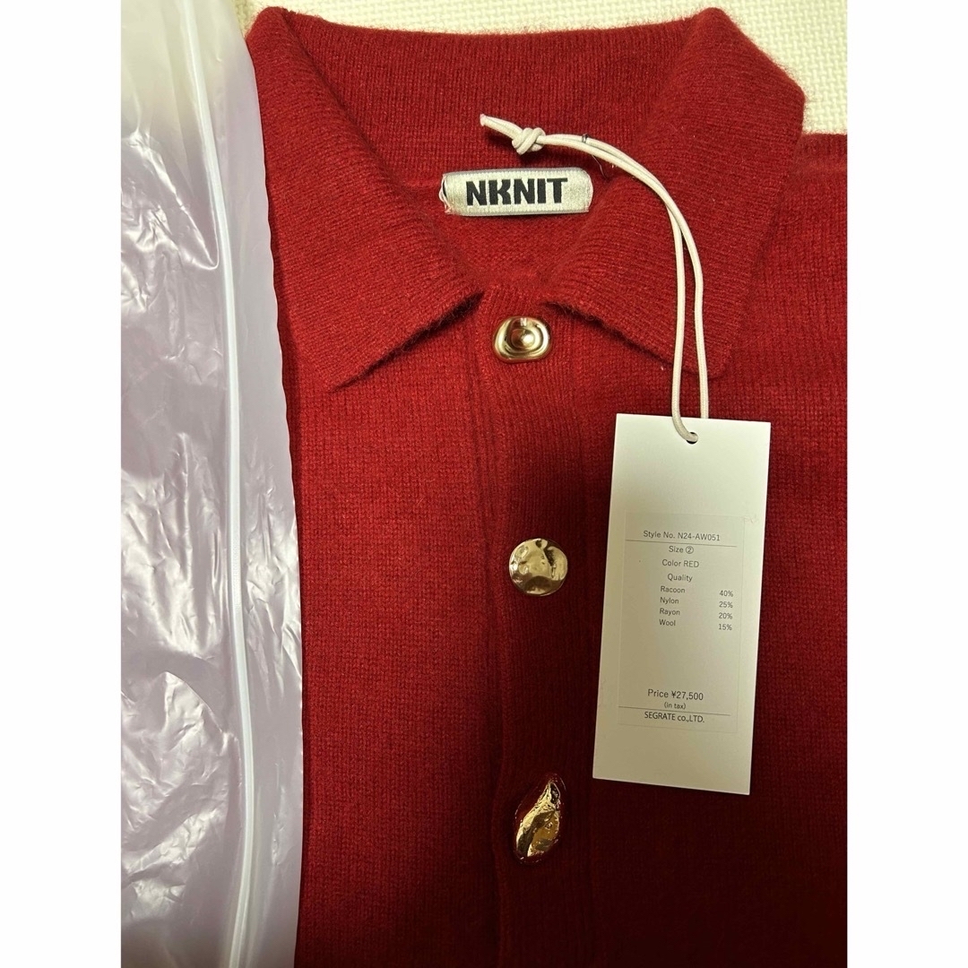 CLANE - NKNIT raccoon mix skipper KNIT サイズ② レッドの通販 CLANE - NKNIT raccoon mix skipper KNIT サイズ② レッドの通販