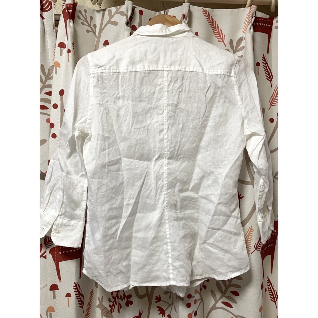 UNIQLO(ユニクロ)の新品　UNIQLO ユニクロ　七分袖　プレミアム　リネン　シャツ　麻　ホワイト レディースのトップス(シャツ/ブラウス(長袖/七分))の商品写真