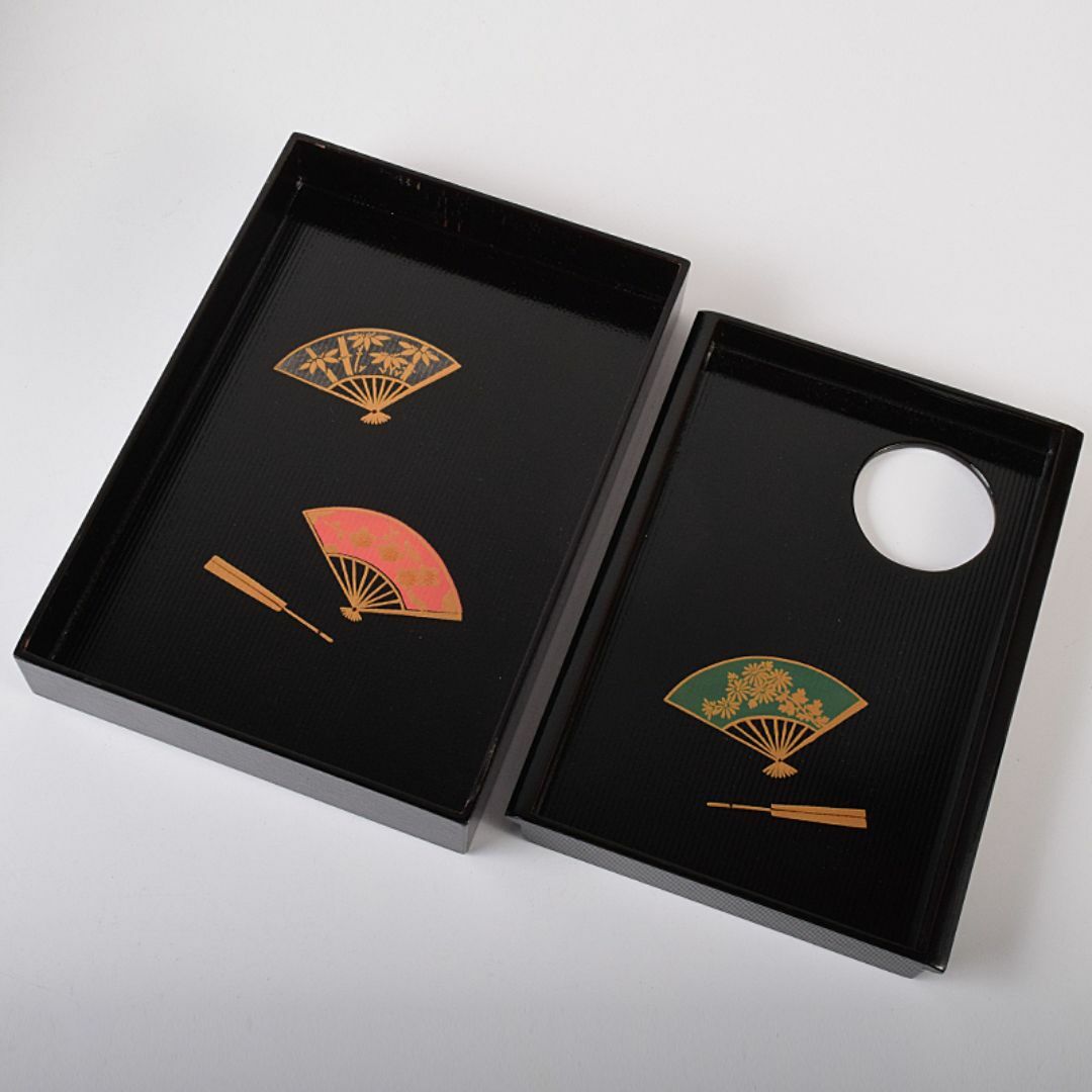 日本最級 黒漆 扇文蒔絵 九点一式 棗など 扇文蒔絵 茶碗 加藤昌山造 茶箱 陶芸
