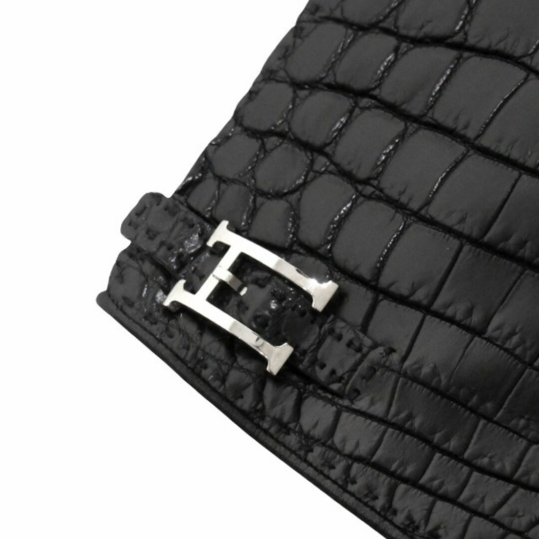 HERMES - 美品 エルメス Hロゴ 金具 クロコダイル レザー HERMES - 美品 エルメス Hロゴ 金具 クロコダイル レザー