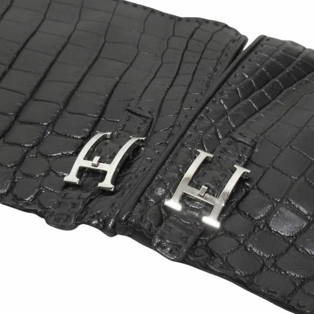 HERMES - 美品 エルメス Hロゴ 金具 クロコダイル レザー HERMES - 美品 エルメス Hロゴ 金具 クロコダイル レザー