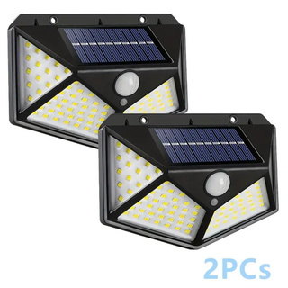 【ソーラーライト】2個セット　100LED　モーションセンサー　セキュリティ(蛍光灯/電球)