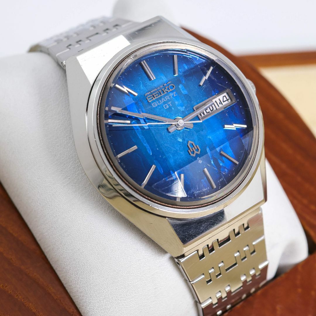 SEIKO - ジャンク品 SEIKO QT 腕時計 9面カットガラス 希少 青 SEIKO - ジャンク品 SEIKO QT 腕時計 9面カットガラス 希少 青