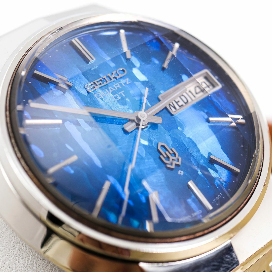 SEIKO - ジャンク品 SEIKO QT 腕時計 9面カットガラス 希少 青 SEIKO - ジャンク品 SEIKO QT 腕時計 9面カットガラス 希少 青