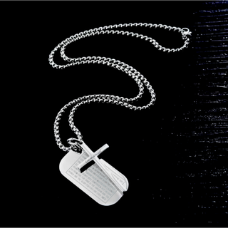 【Rk019】ネックレス　アクセサリー 　メンズ 　シルバー　プレート　クロス(ネックレス)