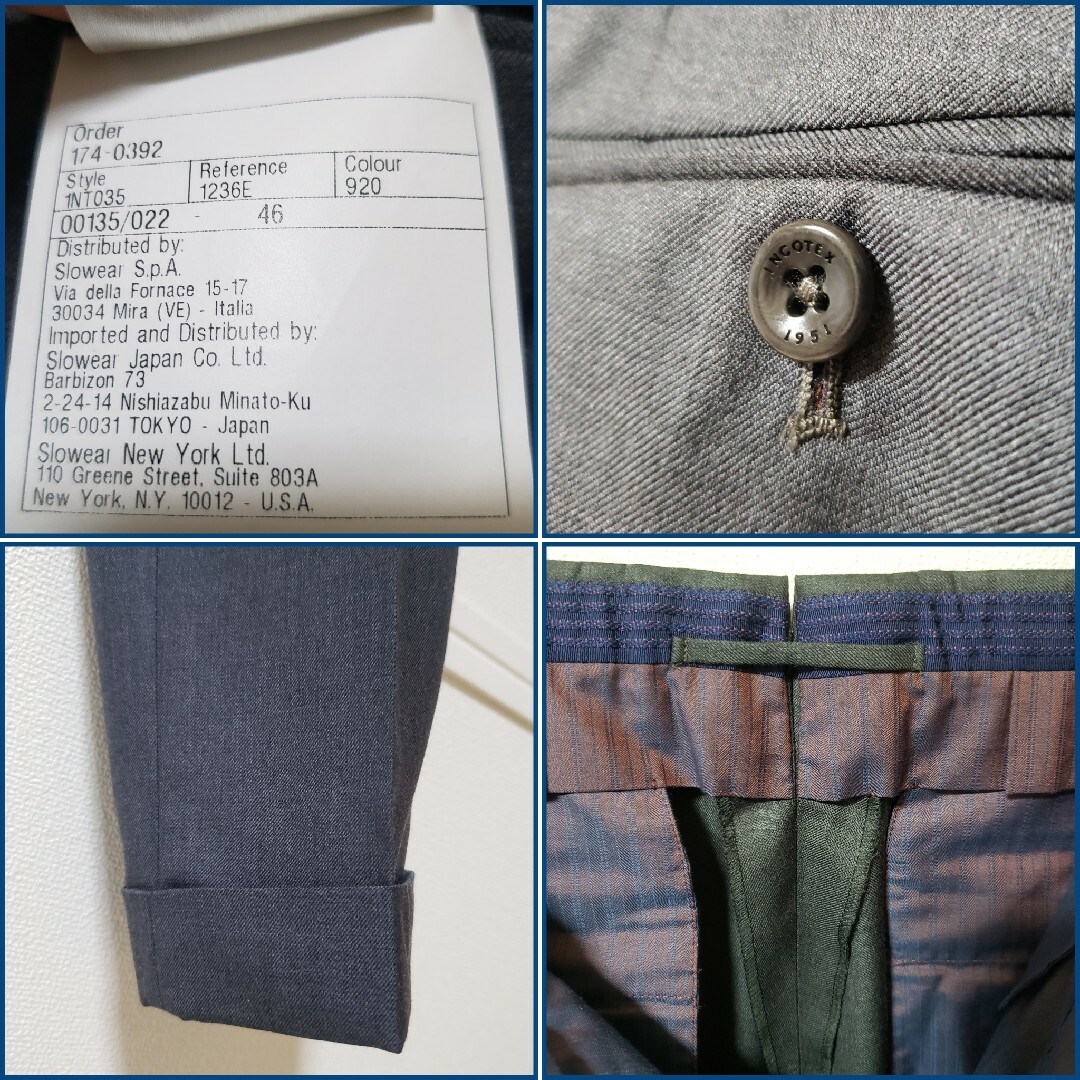 INCOTEX - 美品/INCOTEX/インコテックス/46グレーSUPER100S INCOTEX - 美品/INCOTEX/インコテックス/46グレーSUPER100S