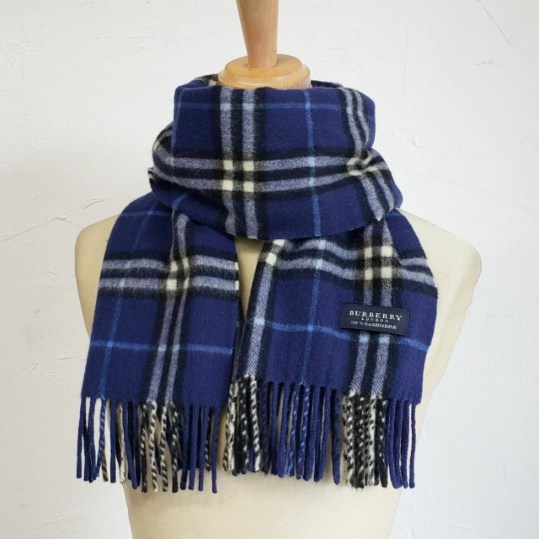 結婚祝い チェック柄 マフラー カシミヤ ☆ ロンドン バーバリー - BURBERRY BURBERRY ならラクマ shop|バーバリー ガーデニア's by 青系の通販 小物
