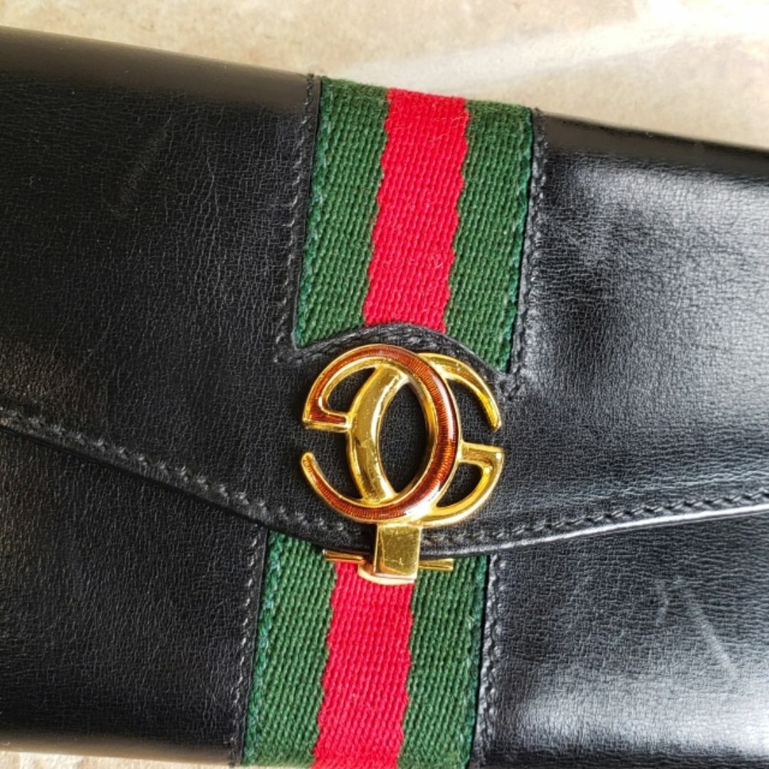 GUCCI - オールドグッチ ☆ ヴィンテージ シェリーライン レザー GUCCI - オールドグッチ ☆ ヴィンテージ シェリーライン レザー