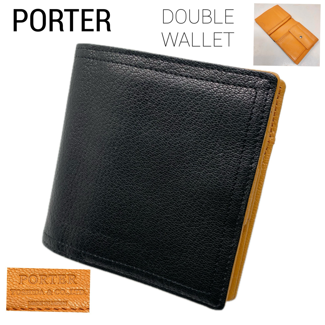 先着1点✨PORTER ポーター 二つ折り財布 DOUBLE ダブル ブラック 先着1点✨PORTER ポーター 二つ折り財布 DOUBLE ダブル ブラック