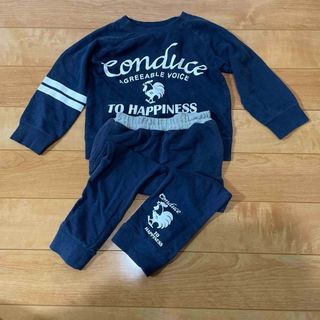 100センチトレーナーズボンセット　紺色(Tシャツ/カットソー)