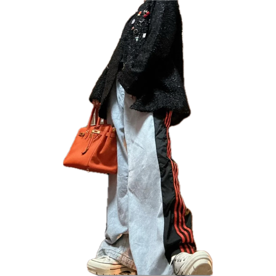 リメイク シャカシャカラインパンツドッキングデニム デニム リメイク シャカシャカラインパンツドッキングデニム デニム