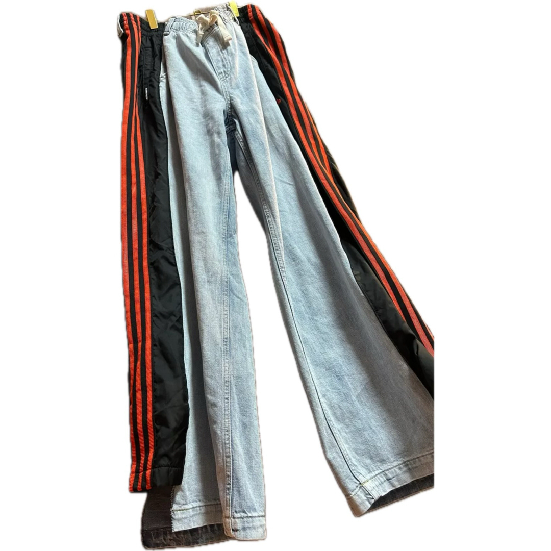 リメイク シャカシャカラインパンツドッキングデニム デニム リメイク シャカシャカラインパンツドッキングデニム デニム