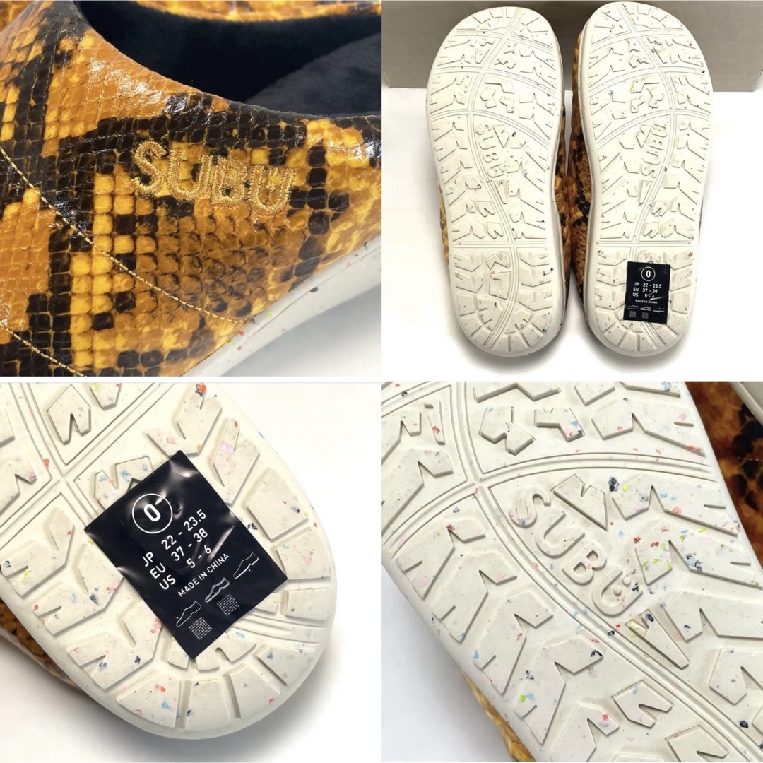 SUBU - 未使用 秋 冬 サンダル SUBU スブ パイソン柄 オレンジ SUBU - 未使用 秋 冬 サンダル SUBU スブ パイソン柄 オレンジ