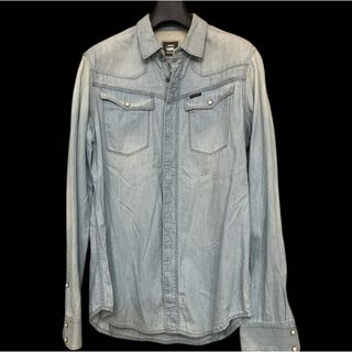 G-STAR RAW コットン ジップ デニム 長袖シャツ