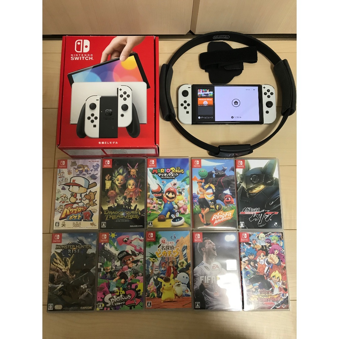 Nintendo Switch - 超お得✨ 有機ELSwitchホワイト本体一式＋ソフト10本✨リングフィット付