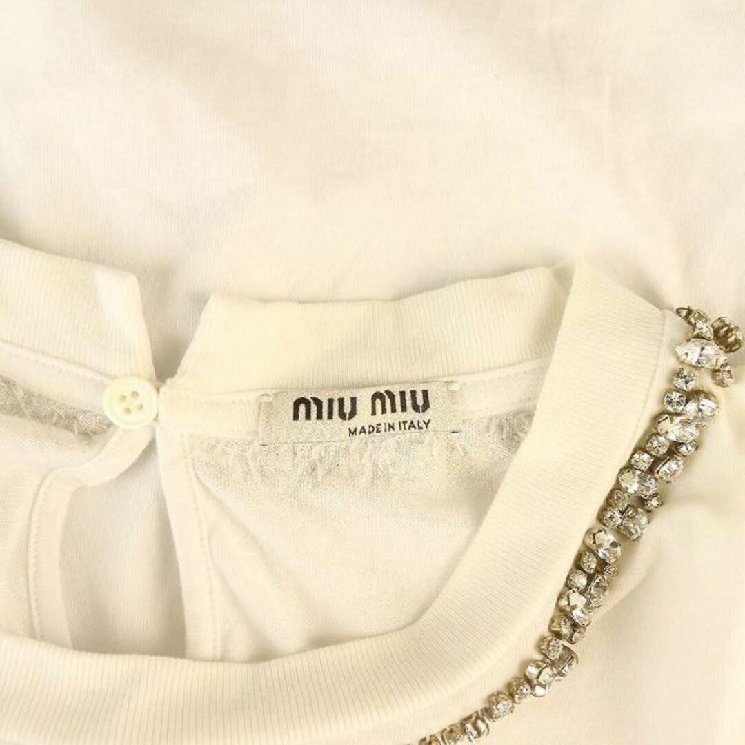 MIU MIU - ミュウミュウ miumiu ビジューTシャツ カットソー MIU MIU - ミュウミュウ miumiu ビジューTシャツ カットソー