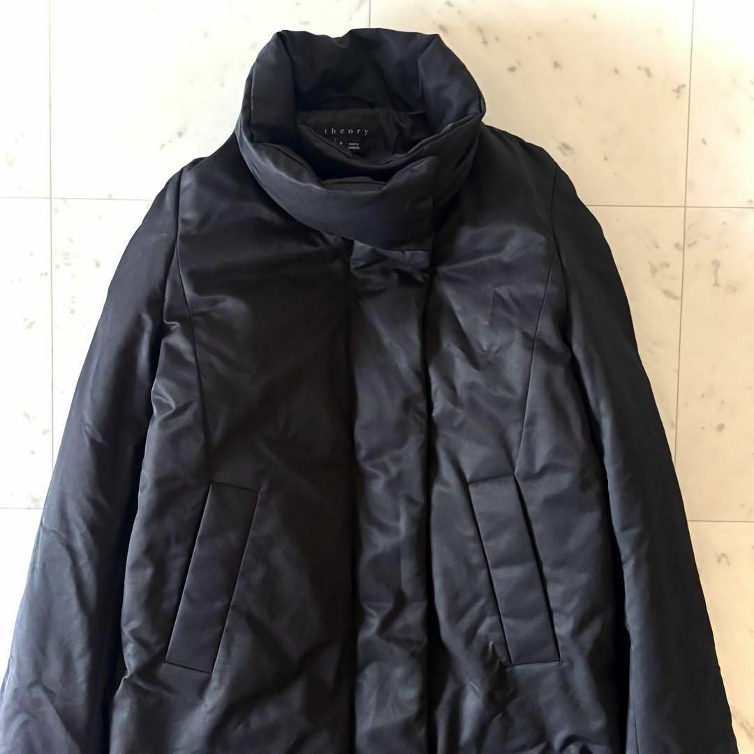 美品 セオリー theory ロングダウンコート S 黒 スタンドカラー 美品 セオリー theory ロングダウンコート S 黒 スタンドカラー