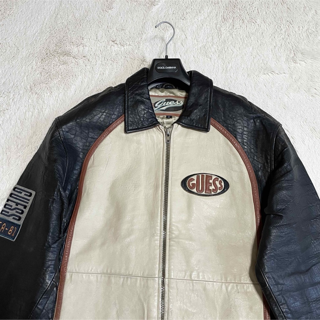 GUESS - 希少 GUESS 80s ワッペン 本革 レザージャケット GUESS - 希少 GUESS 80s ワッペン 本革 レザージャケット
