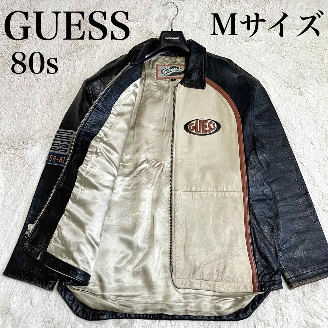 GUESS - 希少 GUESS 80s ワッペン 本革 レザージャケット GUESS - 希少 GUESS 80s ワッペン 本革 レザージャケット