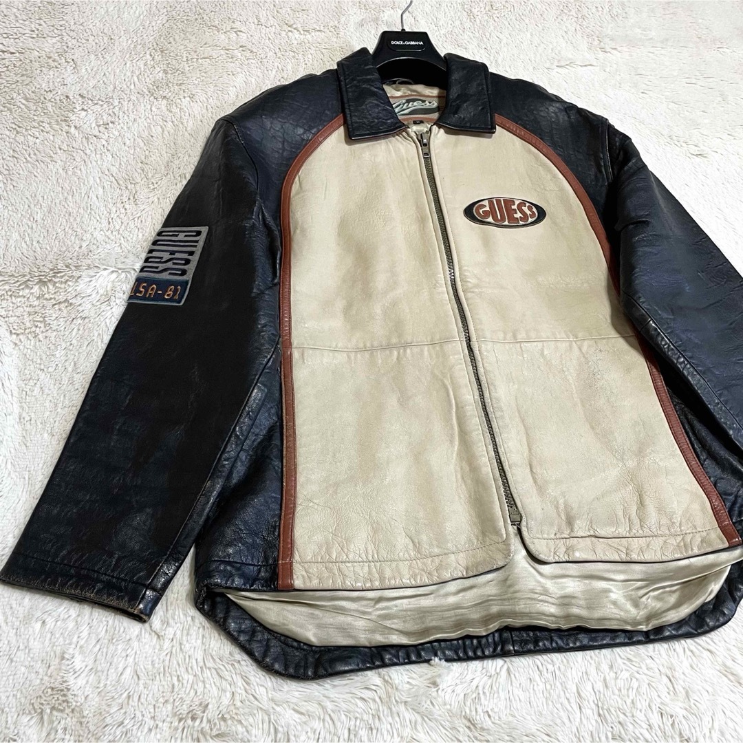 GUESS - 希少 GUESS 80s ワッペン 本革 レザージャケット GUESS - 希少 GUESS 80s ワッペン 本革 レザージャケット