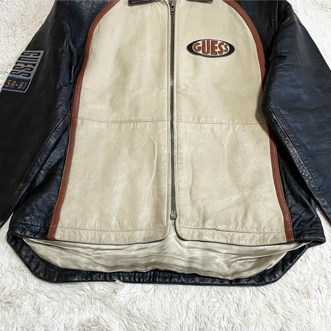 GUESS - 希少 GUESS 80s ワッペン 本革 レザージャケット GUESS - 希少 GUESS 80s ワッペン 本革 レザージャケット