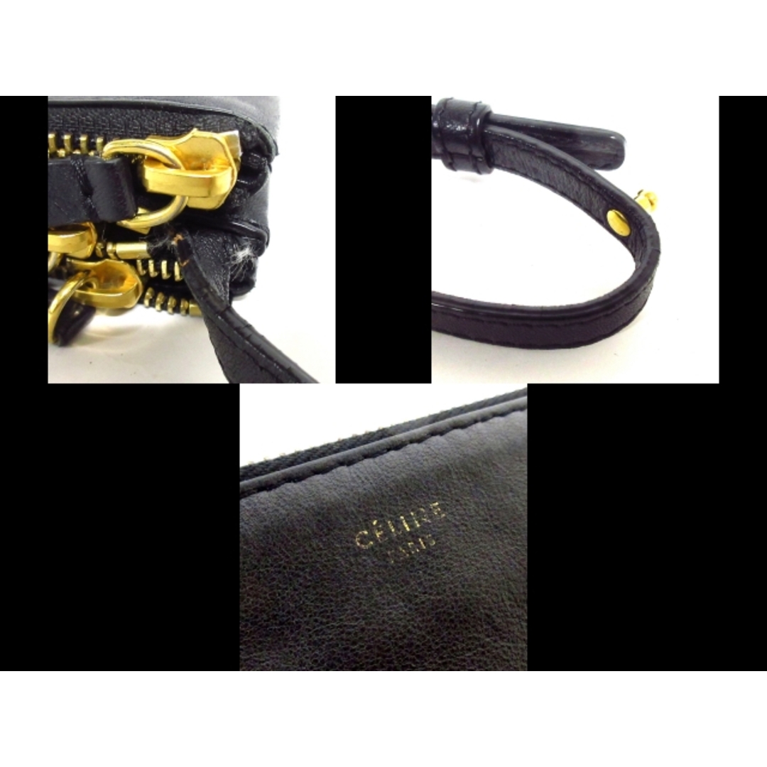 CELINE(セリーヌ) ショルダーバッグ トリオラージ 黒 レザー