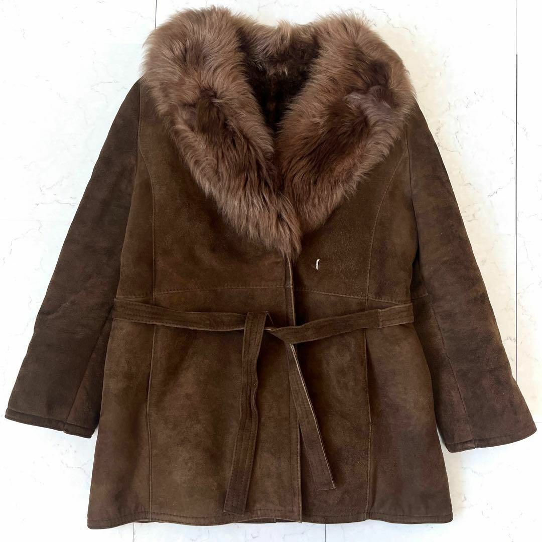 Rotiny Fur スペイン製 ファー付 ムートンジャケット コート羊革 Rotiny Fur スペイン製 ファー付 ムートンジャケット コート羊革