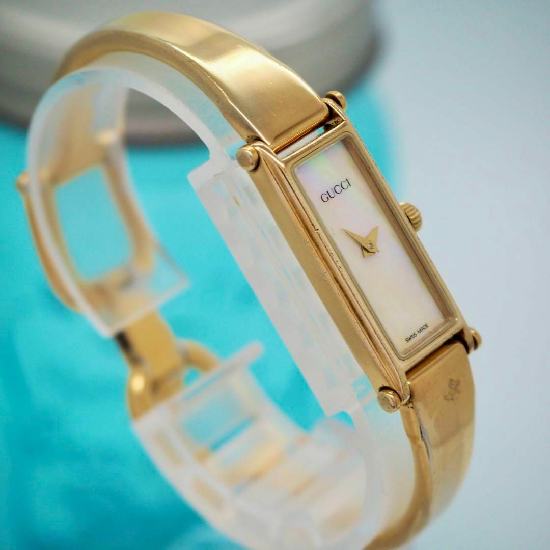 GUCCI - 687 GUCCI ゴールド 1500 シェル文字盤 バングル GUCCI - 687 GUCCI ゴールド 1500 シェル文字盤 バングル