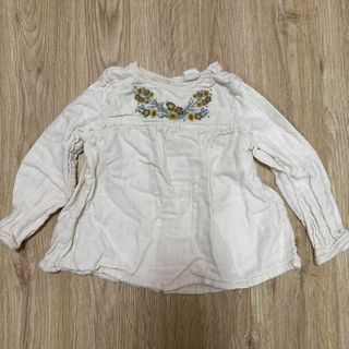 エイチアンドエム(H&M)のH&M オーガニックコットン 花柄 刺繍 ブラウス 3T 95(ブラウス)