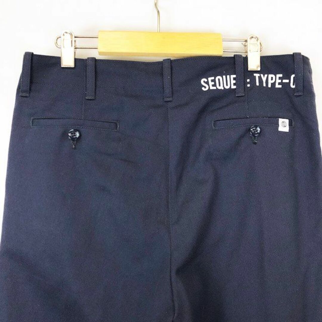 シークエル SEQUEL TYPE-C タック入り チノパンツ 紺 ネイビー L シークエル SEQUEL TYPE-C タック入り チノパンツ 紺 ネイビー L