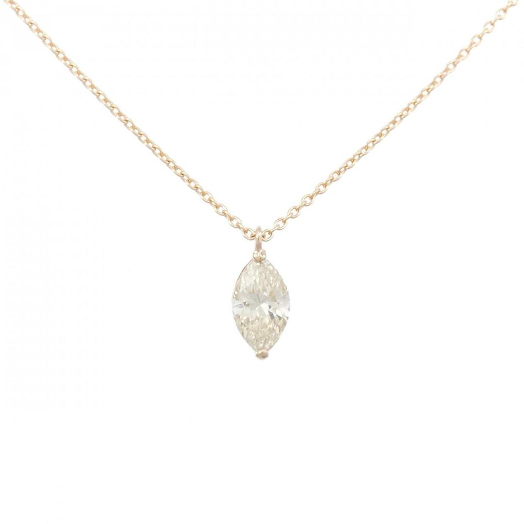 【リメイク】K18PG ダイヤモンド ネックレス 0.749CT M VS1 マーキスカット