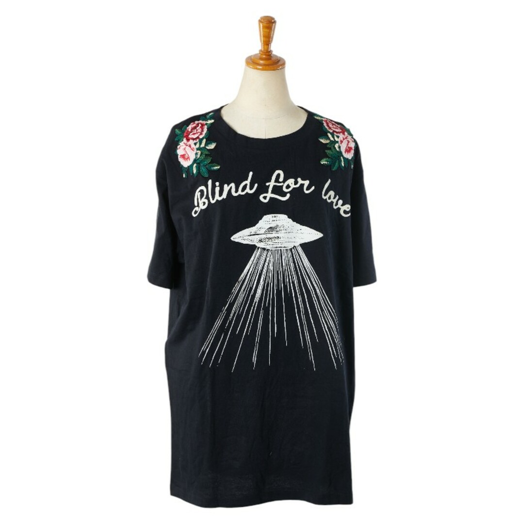 グッチ BLIND FOR LOVE UFO プリント フラワー 花 刺繍 半袖T グッチ BLIND FOR LOVE UFO プリント フラワー 花 刺繍 半袖T
